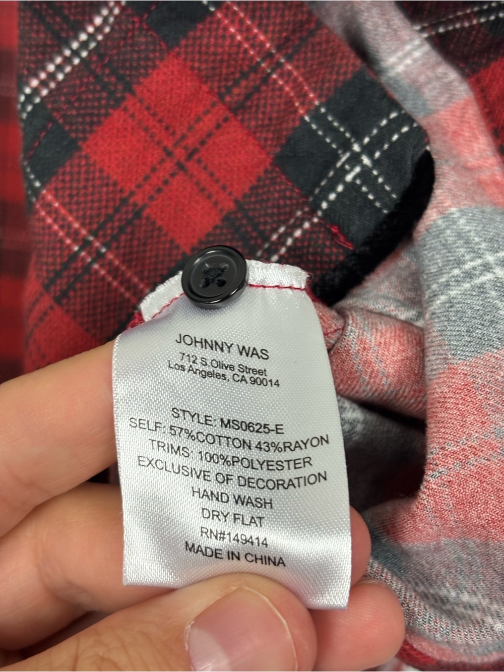 Johnny Was The Zariah long PJ set pajamas size large red plaid floral embroidery - Picture 13 of 15